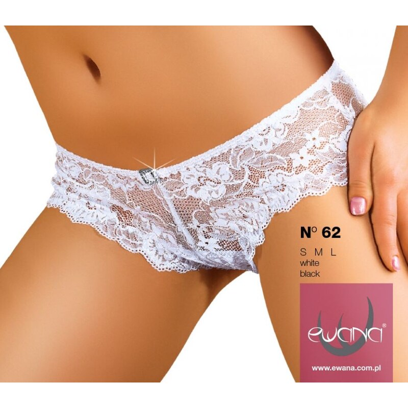 Ewana Čipkované nohavičky priesvitné Megan 062 čierne, Farba čierna 20153692