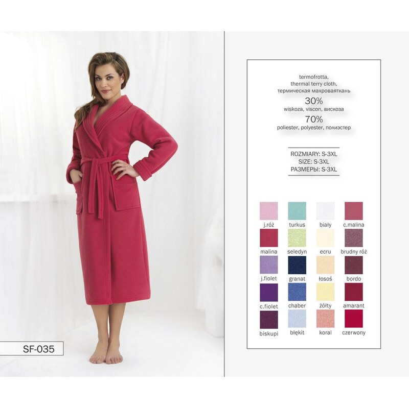 Dorota Dámsky župan Meghan SF-035, Farba malinová 37650218