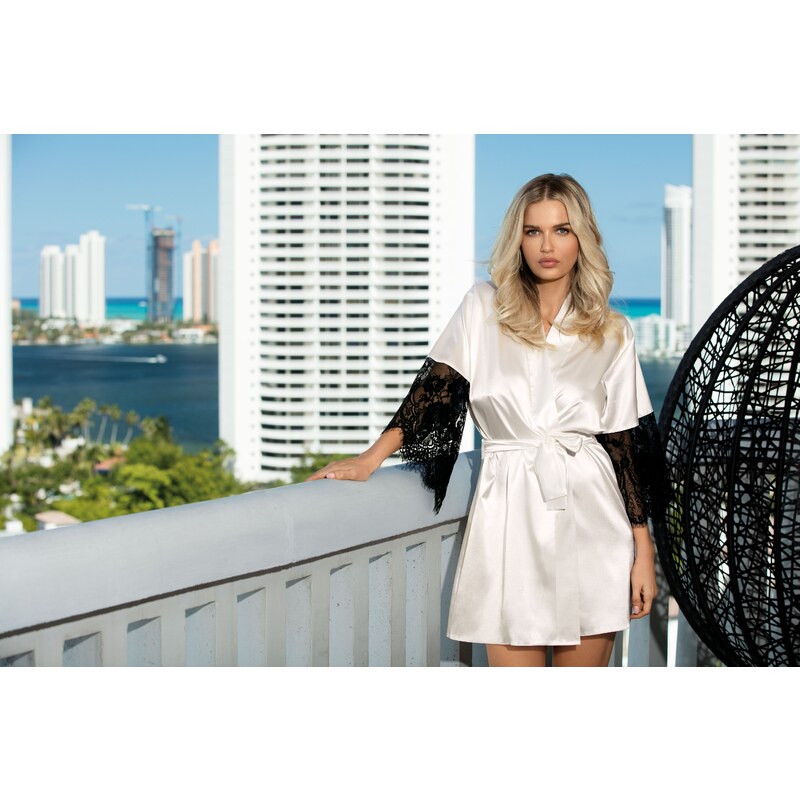 Dkaren Saténový dámsky župan Dagmara, Farba svetlosmotanová 34096263