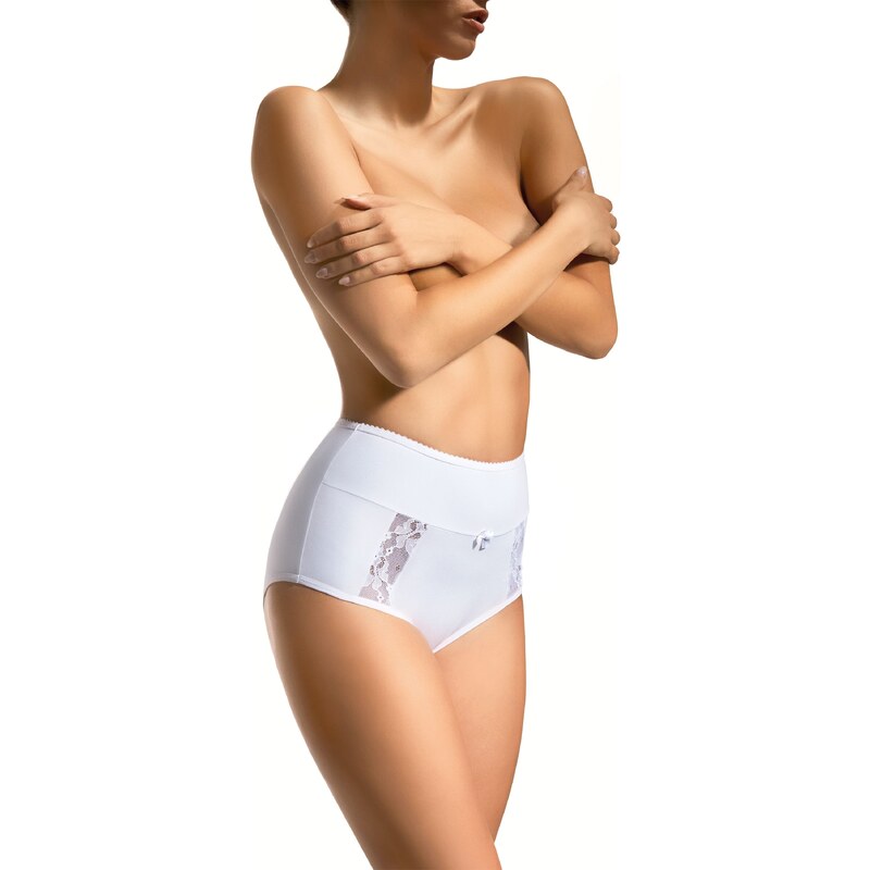 Babell Bavlnené nohavičky s vyšším pásom BBL 005 biele, Farba biela 20585212