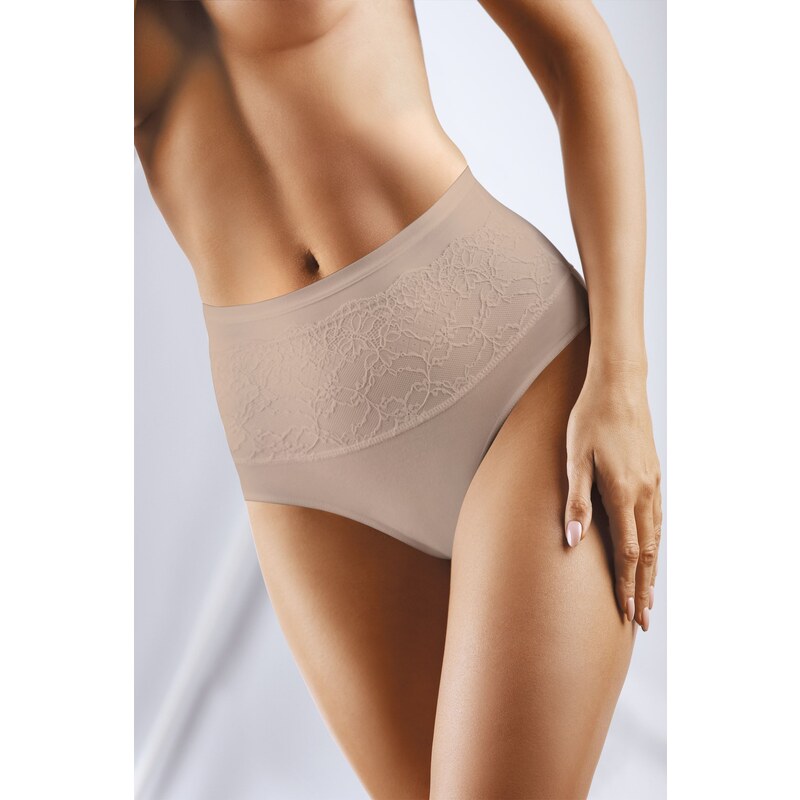Babell Vyššie sťahovacie nohavičky s čipkou Floris-Fit BBL 069 béžové, 20155154