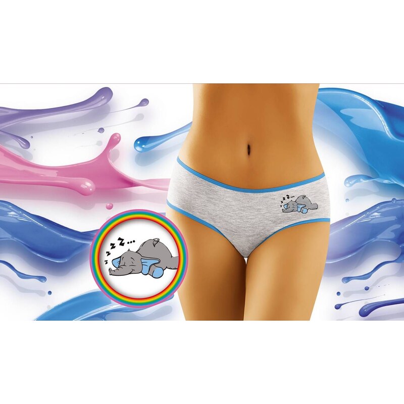 Wol-Bar Nohavičky bavlnené so slonom Funny Elephant 2501, Farba 23546022