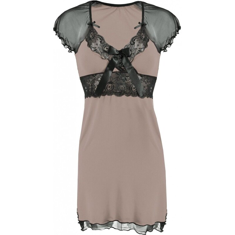 Dkaren Nočná košieľka Paulina cappucino-čierna, Farba cappuccino 20156753