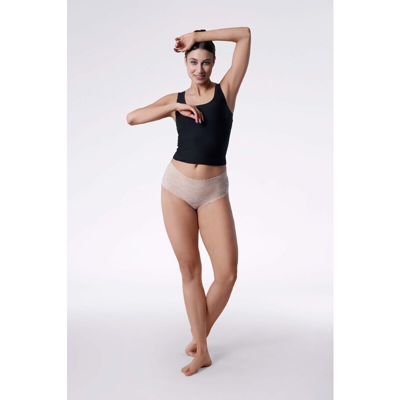 Julimex Bezšvové nohavičky strihané laserom Bellie Maxi béžové, Farba 22262363