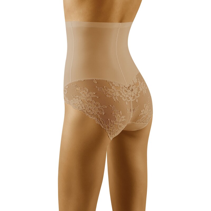 Wol-Bar Sťahovacie nohavičky s vysokým pásom a čipkou Valoria béžové, 24381528