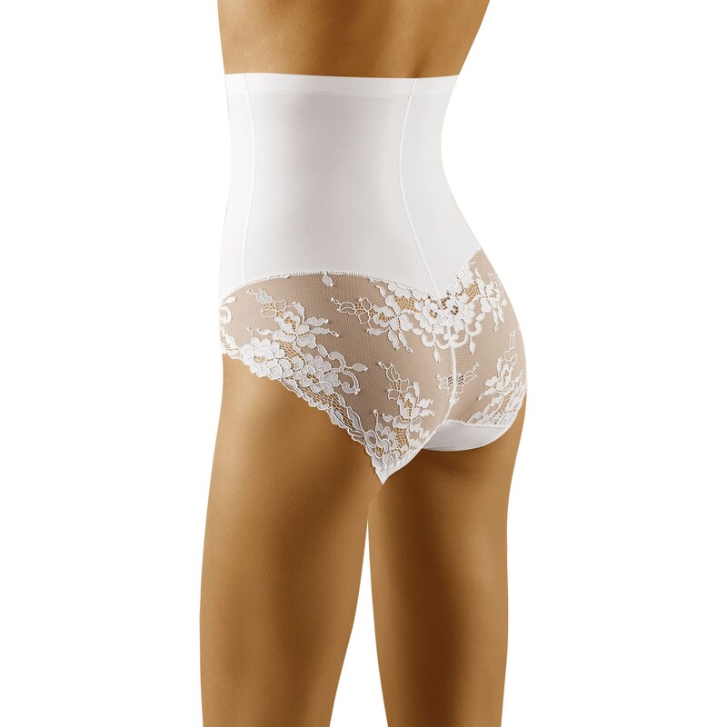 Wol-Bar Sťahovacie nohavičky s vysokým pásom a čipkou Valoria biele, 24381529