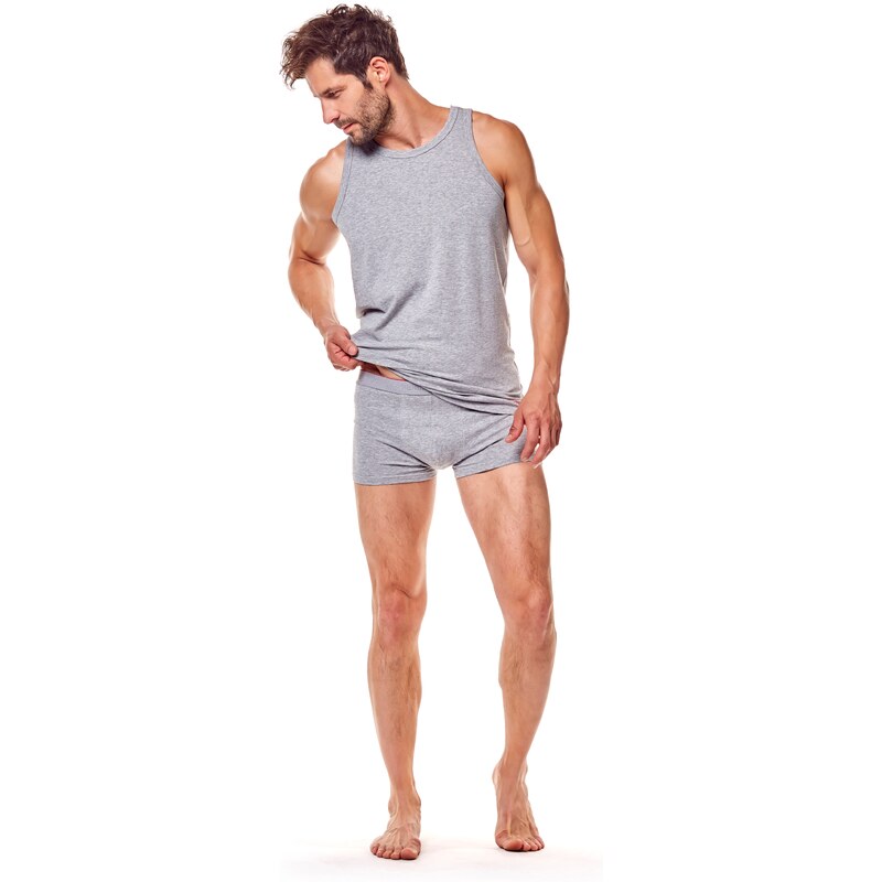 Henderson Pánske bavlnené tielko Bras 18732 popolovo šedé, Farba šedá 35412276