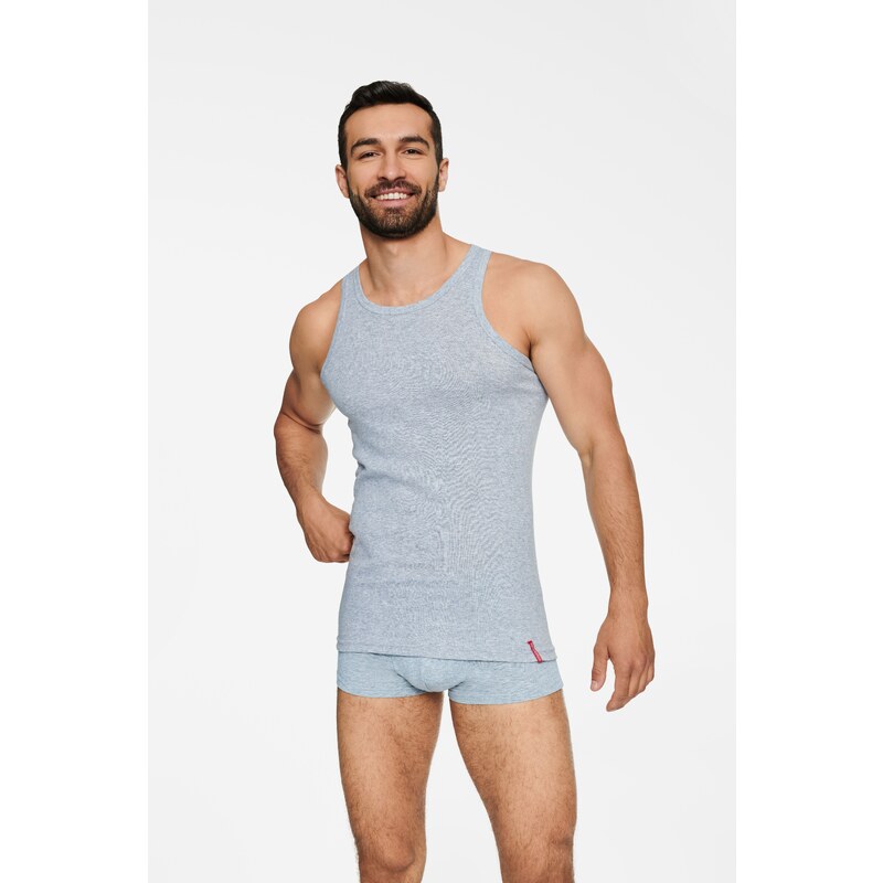 Henderson Pánske bavlnené tielko 1480 J27 popolovo šedé, Farba šedá 35412270