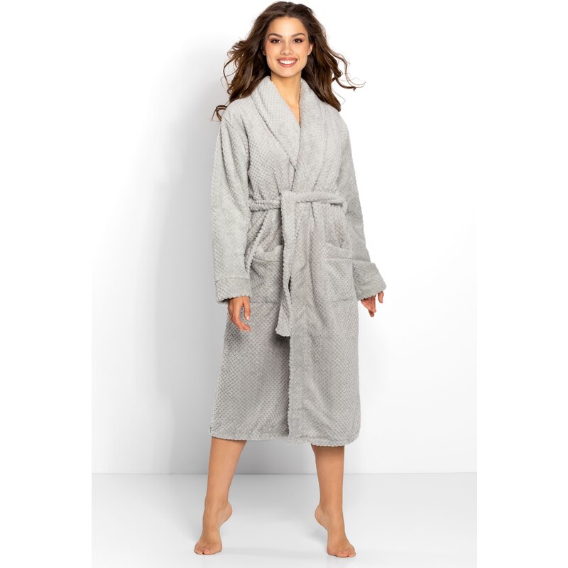 Momenti Per Me Luxusný dámsky župan Lauren šedý, Farba šedá 42633497