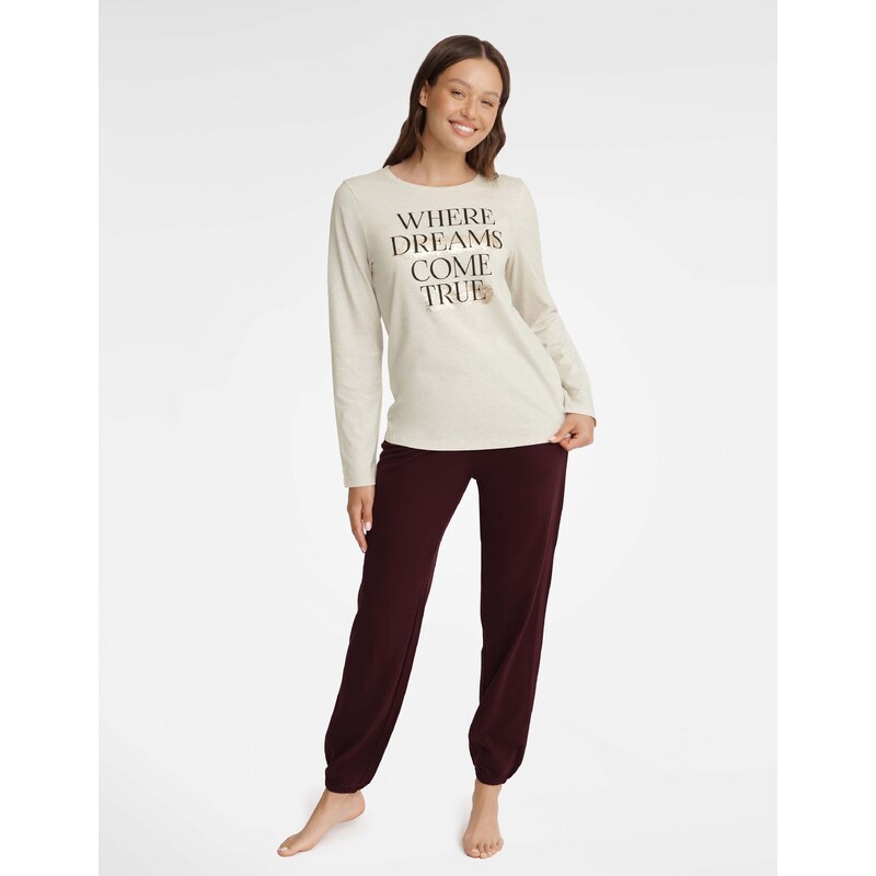 Henderson Ladies Dámske bavlnené pyžamo s nápisom Gracy 40930-08X 44567419