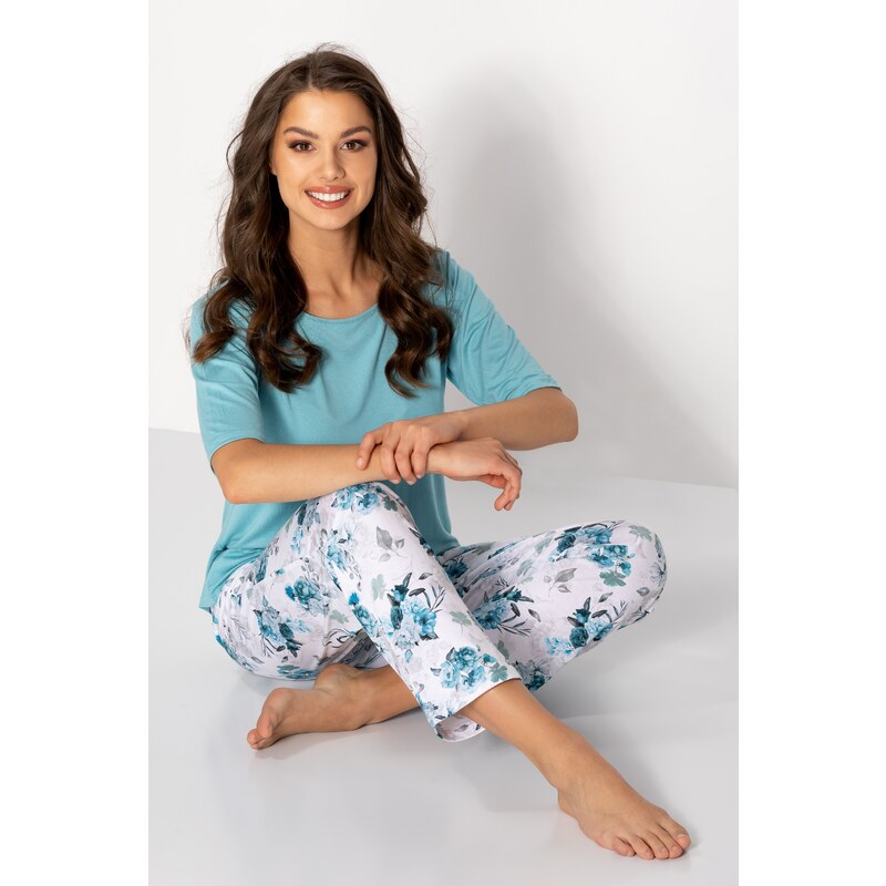 Momenti Per Me Luxusné dámske pyžamo kvetované Eternal Love, Farba 46342452