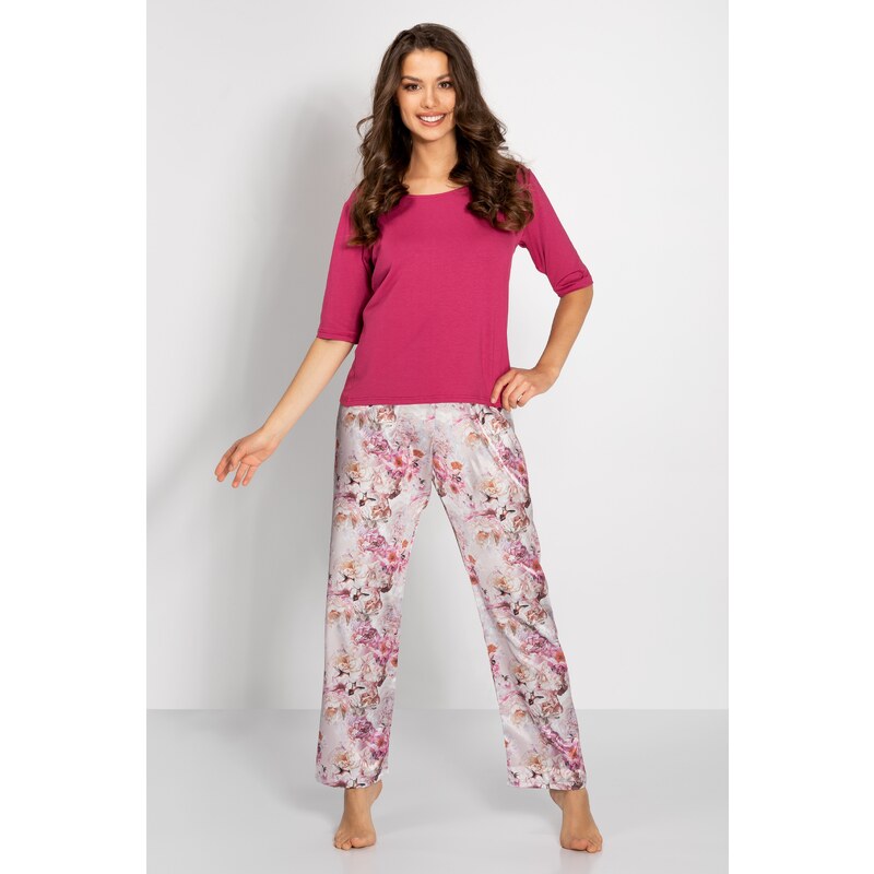 Momenti Per Me Luxusné dámske pyžamo Cascada, Farba Ruby Rose 46647463