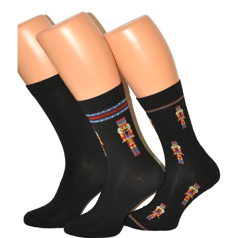 Cornette 3-PACK pánske bavlnené ponožky A45/41, Farba čierna 59070578