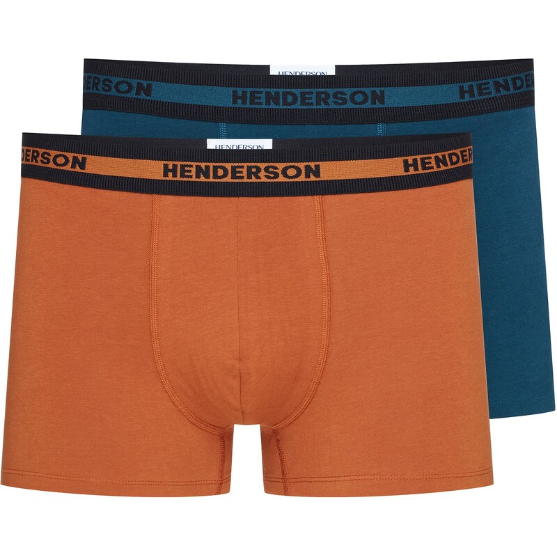 Henderson 2-PACK pánske bavlnené boxerky Jag 41928-MLC tehlové-nebesky 57307357