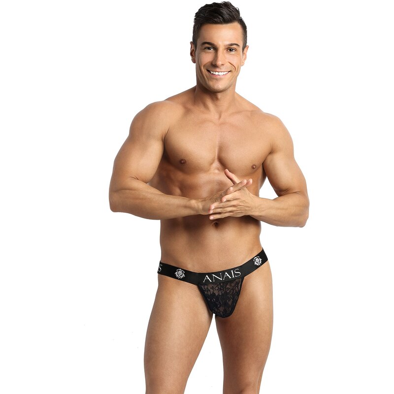 Anais Pánske slipy s otvorom Romance Jock Strap, Farba čierna 57307314