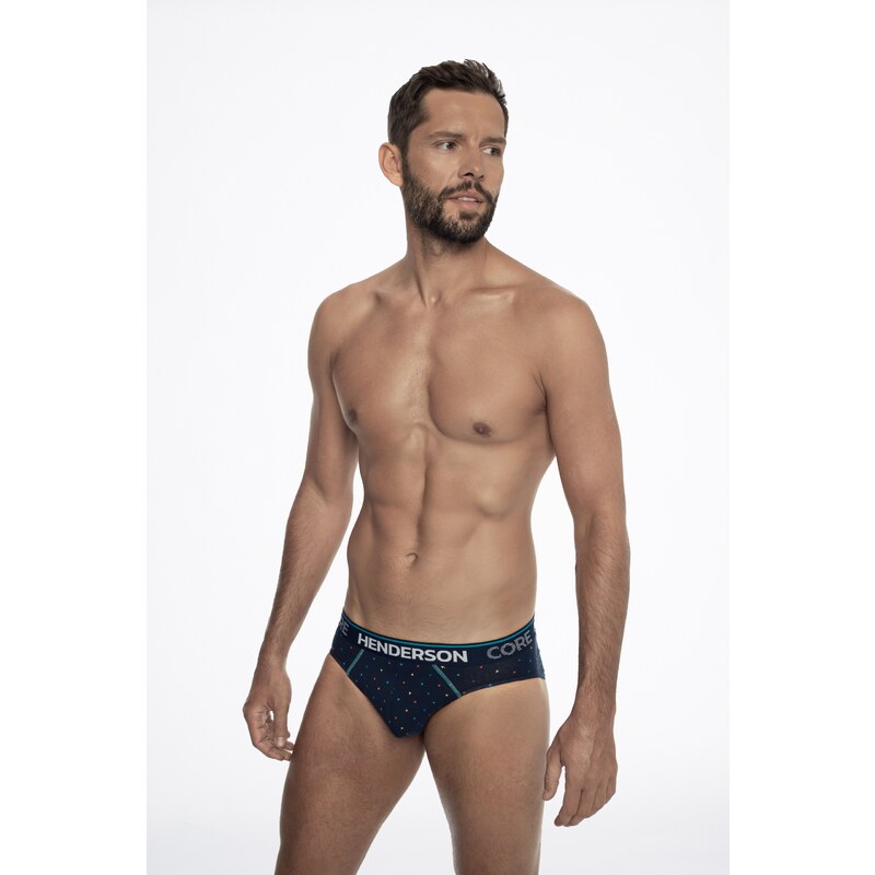 Henderson 2-PACK pánske bavlnené slipy Cash 41613-MLC tmavomodré 57307330