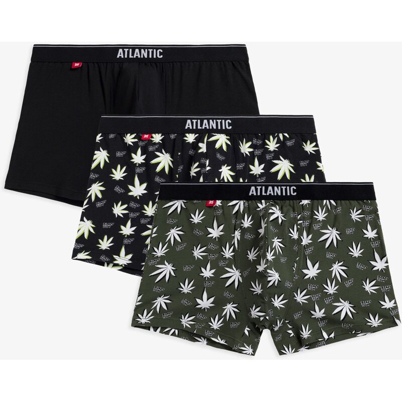 Atlantic 3-PACK pánske bavlnené boxerky Blazy Tom 3MH-183 , Farba 57343565