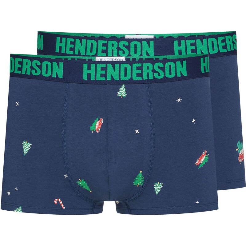 Henderson 2-PACK pánske bavlnené boxerky Jury 41926-MLC tmavomodré, 57307338