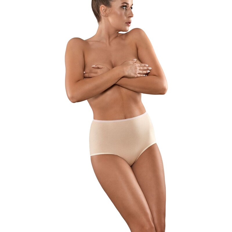 Babell Bavlnené nohavičky s vyšším pásom BBL 150 béžové, Farba béžová 24547730