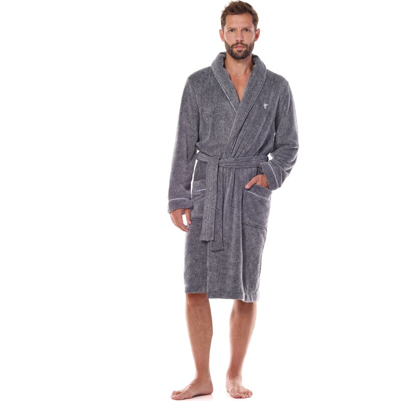 L&L Pánsky župan Pegasus Long 2451 grafitový, Farba grafitová 59070585