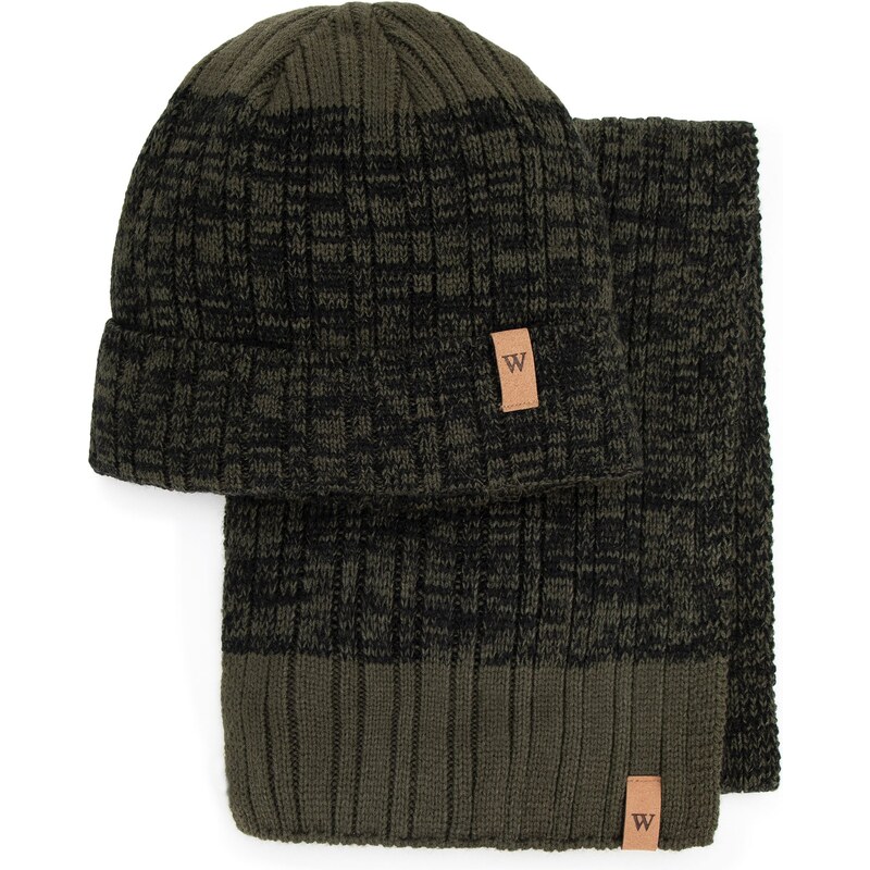 Wittchen Pánska zimná súprava s hustou väzbou, zelená 99-SF-016-Z 59071101