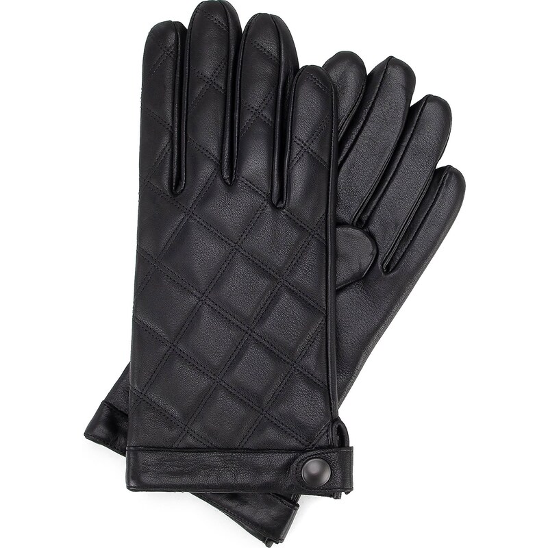 Wittchen Pánske prešívané kožené rukavice, čierne 44-6A-710-1 59071096