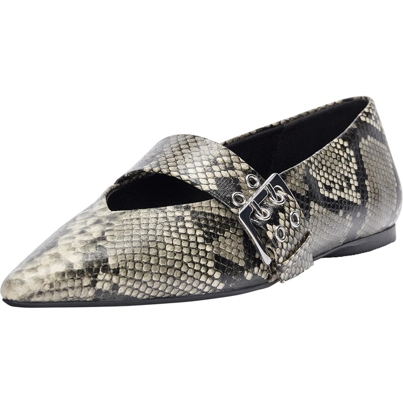 Pull&Bear Baleríny s ramienkom sivobéžová / tmavosivá / čierna 60768901