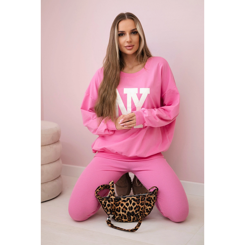 Kesi Bavlnená mikina + legíny ružový 64237808