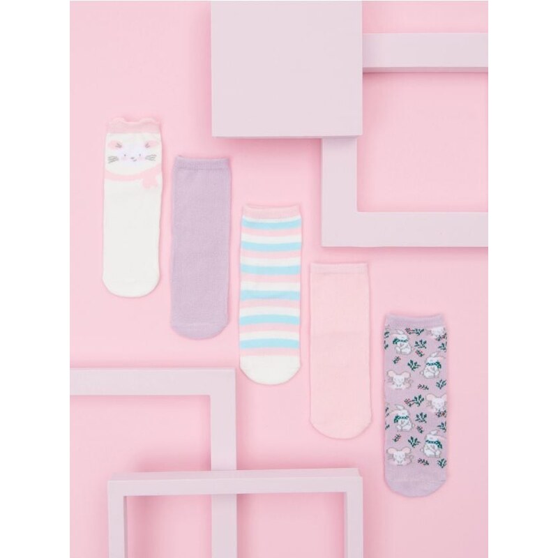 Sinsay - Súprava 5 párov ponožiek - viacfarebná 65754766