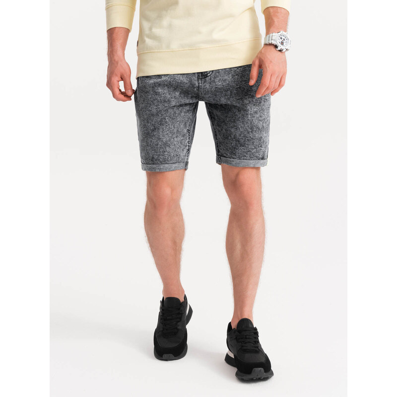Ombre Mens denim marbled shorts - gray 50616744