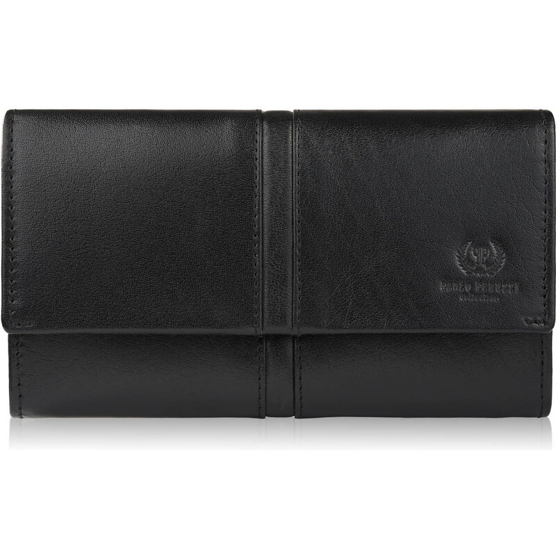 Paolo Peruzzi Dámska kožená peňaženka veľká s RFID AL-06-BL | čierna 59075438