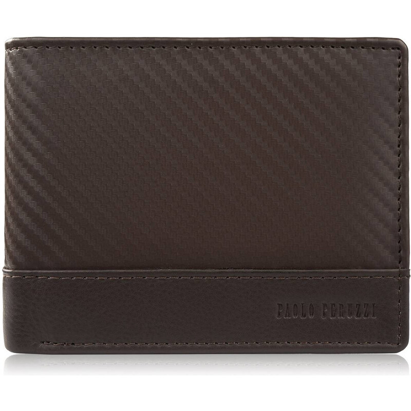 Paolo Peruzzi Pánska kožená peňaženka carbon RFID AL-08-BR | hnedá AL 59075443