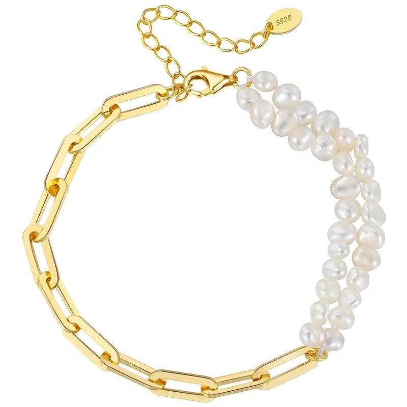 MAJYA Strieborný náramok s perlami MAELIE pozlátený 11176 64582152