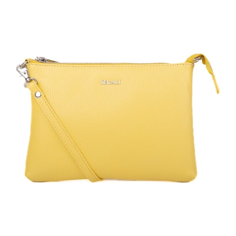SEGALI Dámska kožená crossbody kabelka A6B yellow 66578582