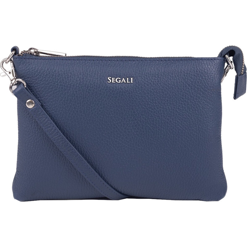 SEGALI Dámska kožená crossbody kabelka A6B Blue 66596101