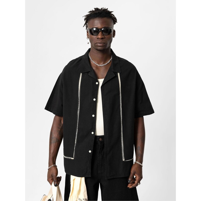 VAMOS CLO Košeľa čierna / biela 60683245