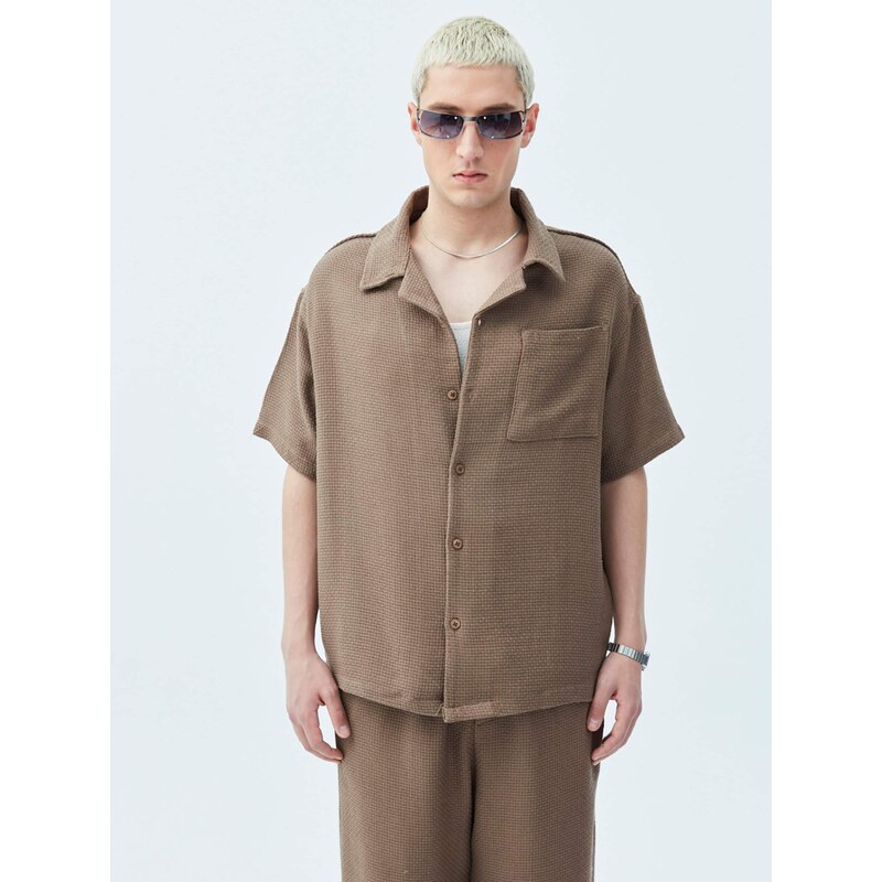 VAMOS CLO Košeľa hnedá 60683226