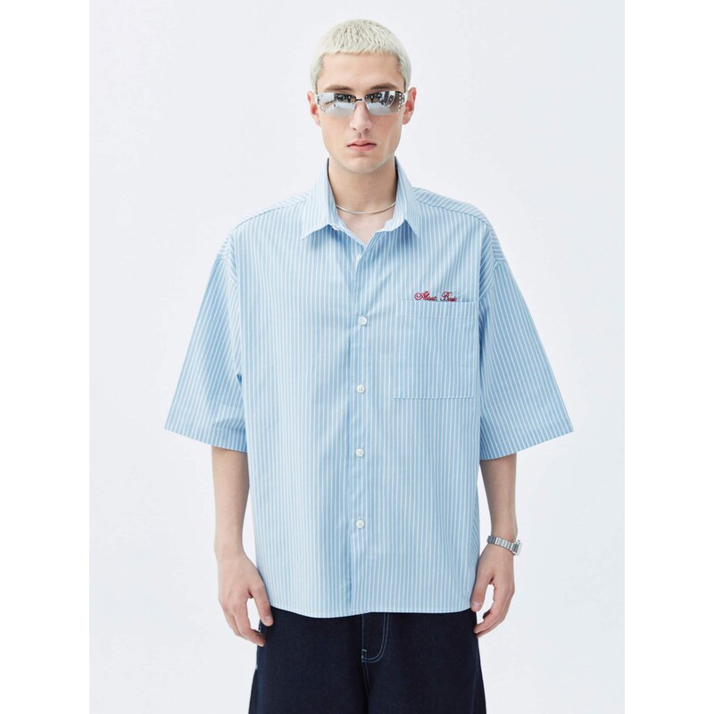 VAMOS CLO Košeľa Sherman svetlomodrá / červená / biela 60683243