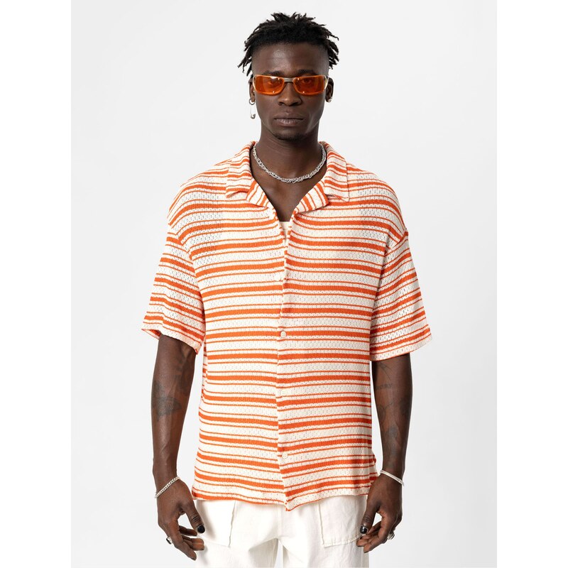 VAMOS CLO Košeľa homárová / biela ako vlna 60683236