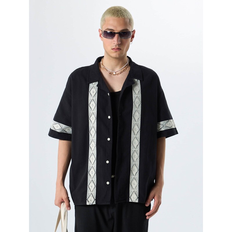 VAMOS CLO Košeľa čierna / biela 60683214