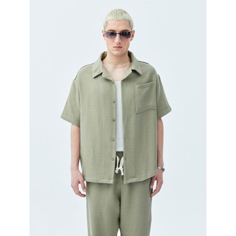 VAMOS CLO Košeľa kaki 60683261