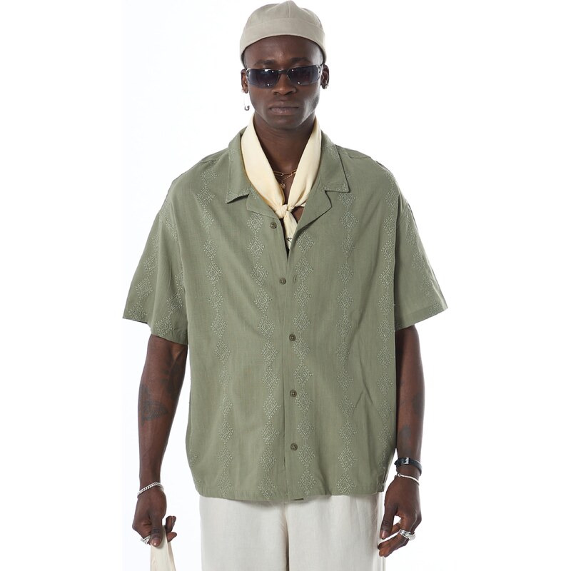 VAMOS CLO Košeľa kaki 60683264