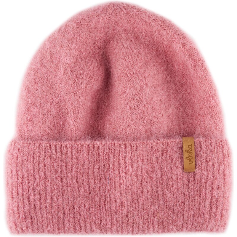 Vlnka Mohérová čiapka s vlnenou podšívkou Merino Leandro ružová 58493469