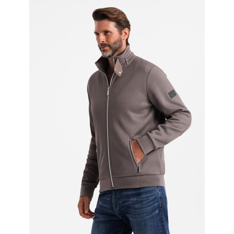 Ombre Mens jacket with high collar and fleece interior - ash 64780205