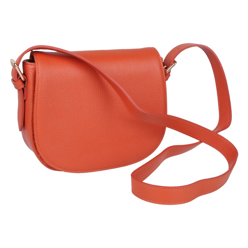 Oranžová kožená talianska crossbody kabelka Caterina Arancione 59093683