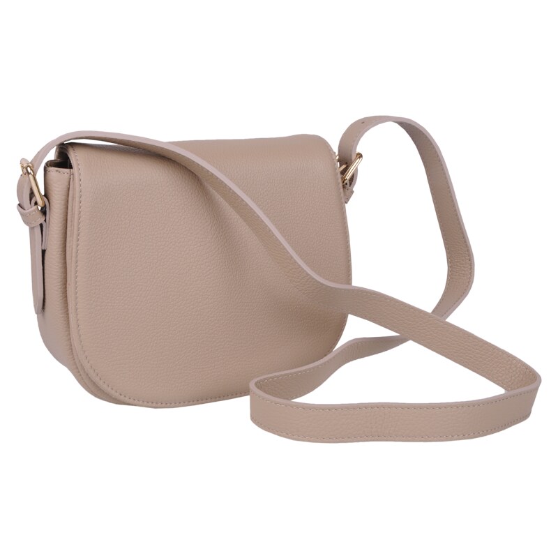 Béžová kožená talianska crossbody kabelka Caterina Cappuccino 59093686