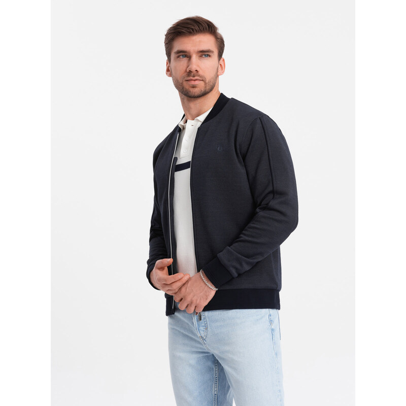 Ombre Mens lightweight bomber jacket with logo lining - navy blue 67099619