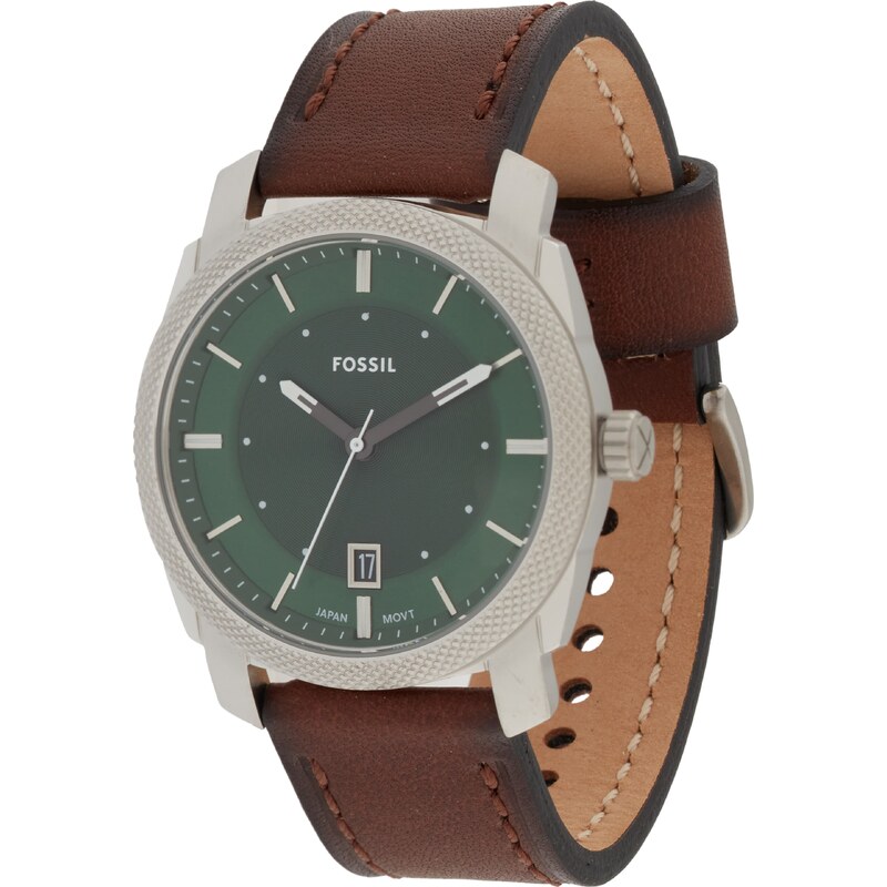 FOSSIL Analógové hodinky Machine hnedá / smaragdová / tmavozelená / 60219000
