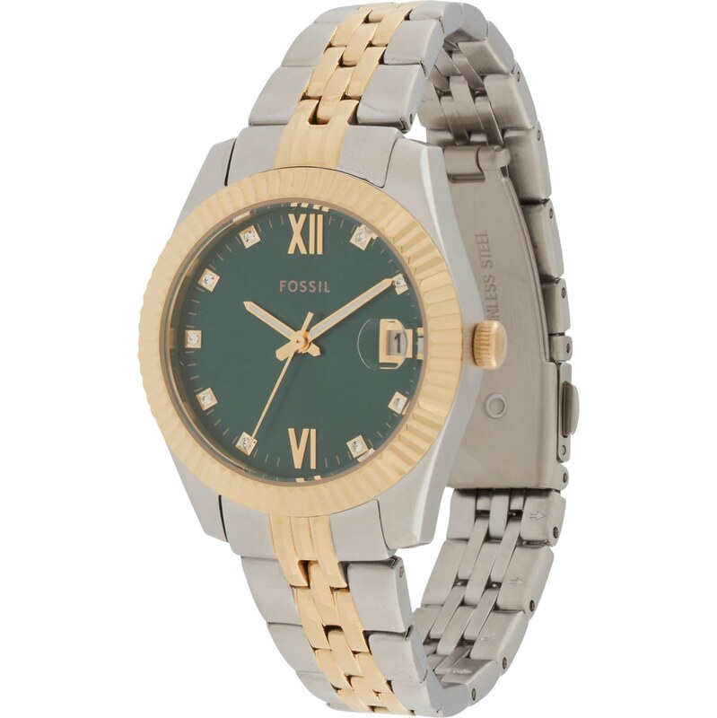 FOSSIL Analógové hodinky SCARLETTE zlatá / zelená / strieborná 59099555