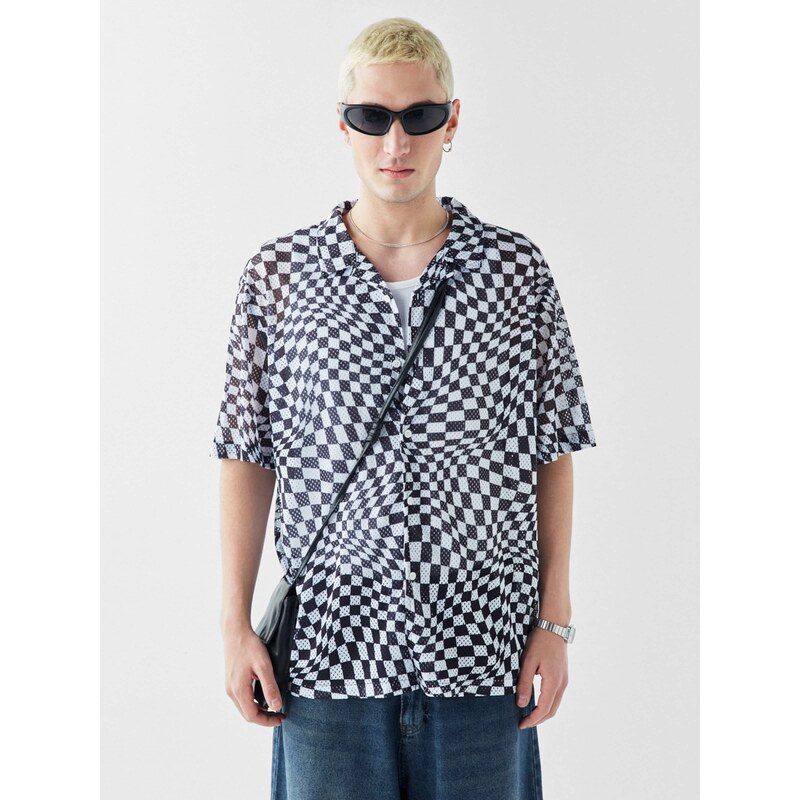 VAMOS CLO Košeľa čierna / biela 60683143